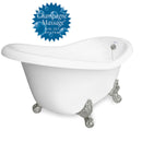 American Bath Factory Champagne Marilyn 67" White AcraStone Tub & Drain, No Faucet Holes