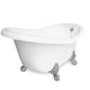 American Bath Factory Marilyn 67" White AcraStone Tub & Drain, 7" Faucet Holes