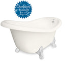 American Bath Factory Champagne Marilyn 67" Bisque AcraStone Tub & Drain, No Faucet Holes