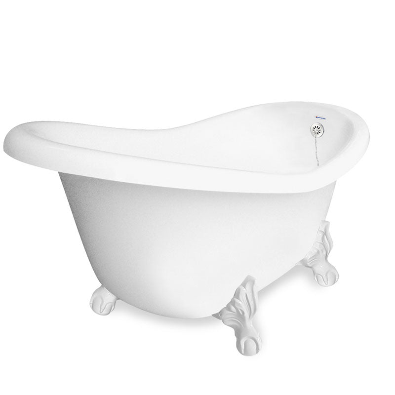American Bath Factory Marilyn 67" White AcraStone Tub & Drain, 7" Faucet Holes
