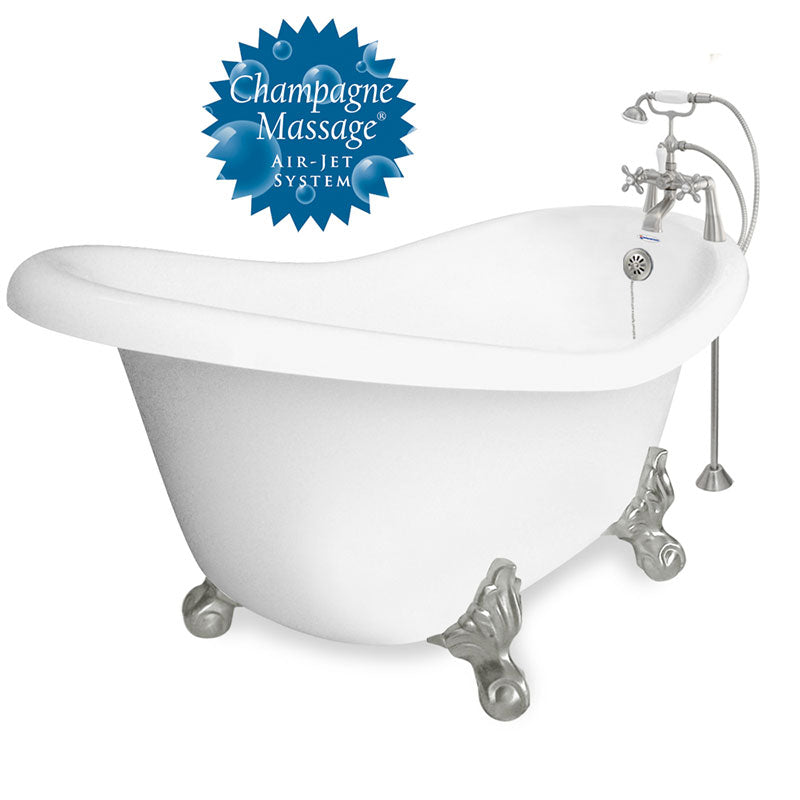 American Bath Factory Champagne Marilyn 67" White AcraStone Package