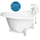 American Bath Factory Champagne Marilyn 67" White AcraStone Package