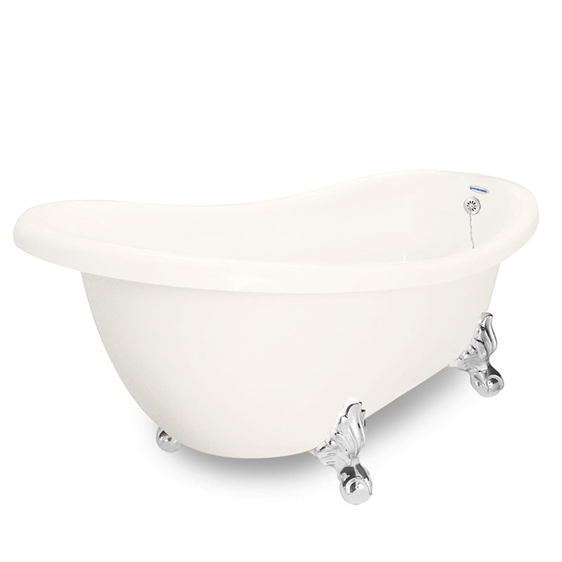 American Bath Factory Churchill 71" Bisque AcraStone Tub & Drain, No Faucet Holes