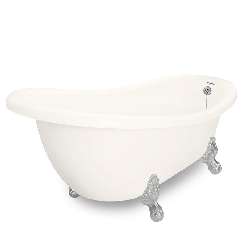 American Bath Factory Churchill 71" Bisque AcraStone Tub & Drain, No Faucet Holes