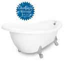 American Bath Factory Champagne Churchill 71" White AcraStone Tub & Drain , No Faucet Holes