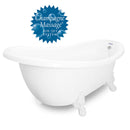 American Bath Factory Champagne Churchill 71" White AcraStone Tub & Drain , No Faucet Holes