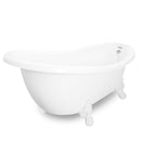 American Bath Factory Churchill 71" White AcraStone Tub & Drain, 7" Faucet Holes