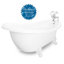 American Bath Factory Champagne Churchill 71" White AcraStone Package