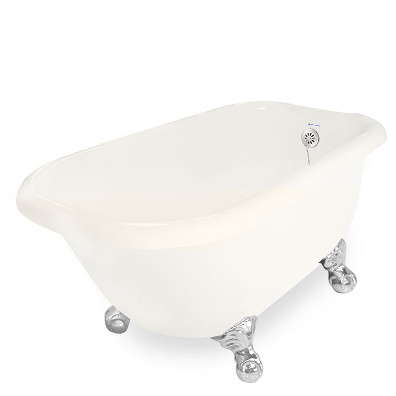 American Bath Factory Jester 54" Bisque AcraStone Tub & Drain, No Faucet Holes
