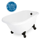 American Bath Factory Champagne Jester 54" White AcraStone Tub & Drain, 7" Faucet Holes