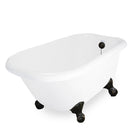 American Bath Factory Jester 54" White AcraStone Tub & Drain, 7" Faucet Holes