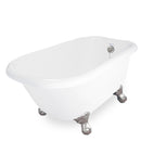 American Bath Factory Jester 54" White AcraStone Tub & Drain, 7" Faucet Holes