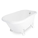 American Bath Factory Jester 54" White AcraStone Tub & Drain, 7" Faucet Holes