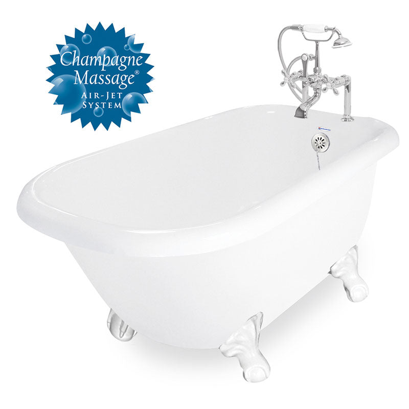American Bath Factory Champagne Jester 54" White AcraStone Package