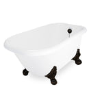 American Bath Factory Jester 54" White AcraStone Tub & Drain, 7" Faucet Holes