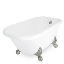 American Bath Factory Jester 54" White AcraStone Tub & Drain, No Faucet Holes