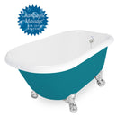 American Bath Factory Champagne Trinity 60" Splash of Color AcraStone Tub & Drain, No Faucet Holes