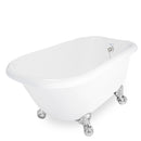 American Bath Factory Trinity 60" White AcraStone Tub & Drain, 7" Faucet Holes