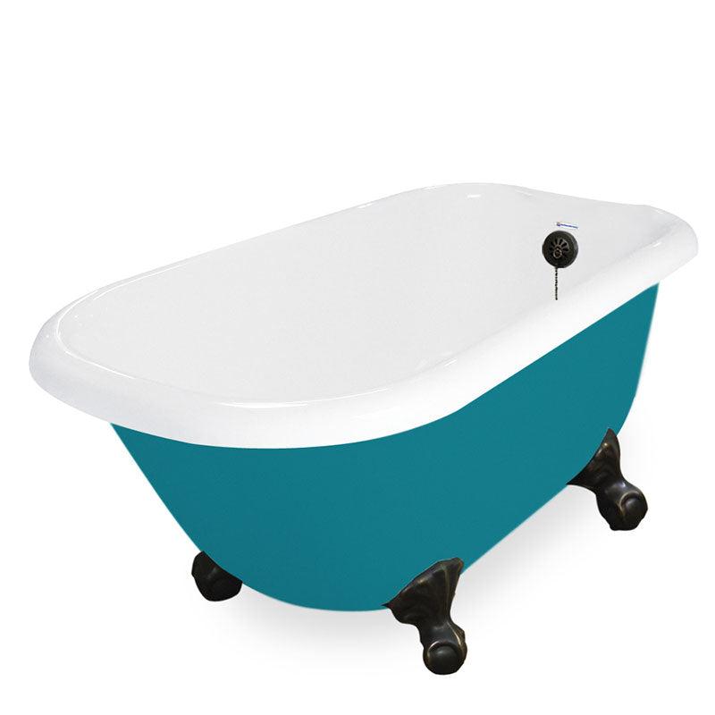 American Bath Factory Trinity 60" Splash of Color AcraStone Tub & Drain, No Faucet Holes