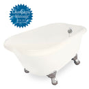 American Bath Factory Champagne Trinity 60" Bisque AcraStone Tub & Drain, No Faucet Holes