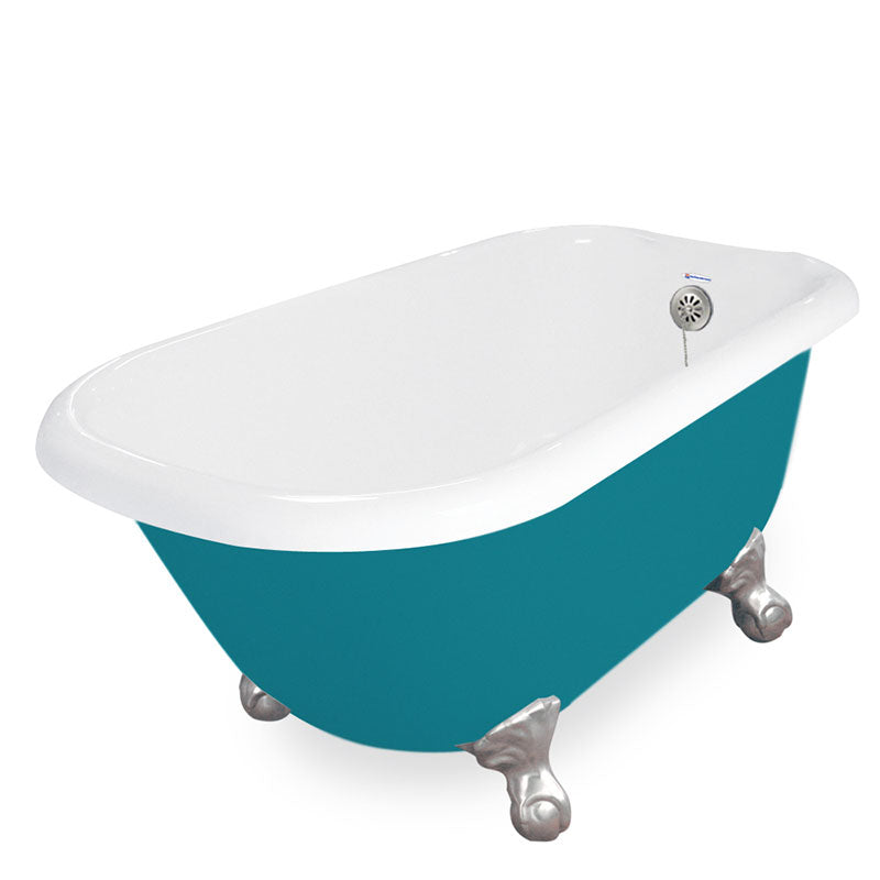 American Bath Factory Trinity 60" Splash of Color AcraStone Tub & Drain, No Faucet Holes