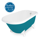 American Bath Factory Champagne Trinity 60" Splash of Color AcraStone Tub & Drain , 7" Faucet Holes