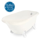 American Bath Factory Champagne Trinity 60" Bisque AcraStone Tub & Drain, No Faucet Holes