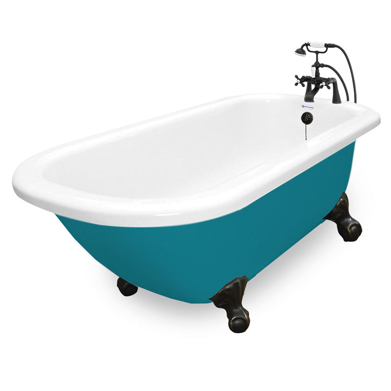 American Bath Factory 60" Trinity in Splash of Color with Old World Bronze Finish and F900A Deck Mount