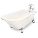 American Bath Factory 60" Trinity in Bisque with Satin Nickel Finish and F900A Deck Mount