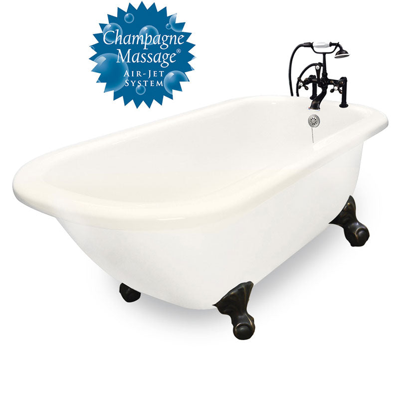 American Bath Factory Champagne Trinity 60" Bisque AcraStone Package