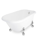 American Bath Factory Trinity 60" White AcraStone Tub & Drain, No Faucet Holes