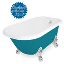 American Bath Factory Champagne Trinity 60" Splash of Color AcraStone Tub & Drain, No Faucet Holes