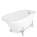 American Bath Factory Trinity 60" White AcraStone Tub & Drain, 7" Faucet Holes