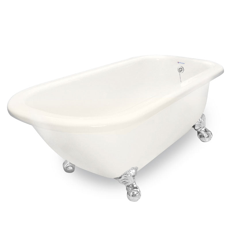 American Bath Factory Maverick 67" Bisque AcraStone Tub & Drain, No Faucet Holes