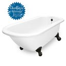 American Bath Factory Champagne Maverick 67" White AcraStone Tub & Drain, No Faucet Holes