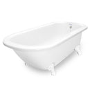 American Bath Factory Maverick 67" White AcraStone Tub & Drain, No Faucet Holes
