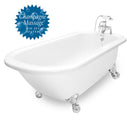 American Bath Factory Champagne Maverick 67" White AcraStone Package