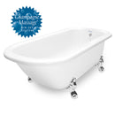 American Bath Factory Champagne Maverick 67" White AcraStone Tub & Drain, No Faucet Holes