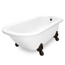 American Bath Factory Maverick 67" White AcraStone Tub & Drain, No Faucet Holes