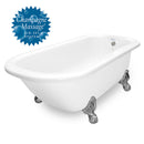 American Bath Factory Champagne Maverick 67" White AcraStone Tub & Drain , No Faucet Holes
