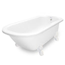 American Bath Factory Maverick 67" White AcraStone Tub & Drain, No Faucet Holes