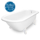 American Bath Factory Champagne Maverick 67" White AcraStone Tub & Drain , 7" Faucet Holes
