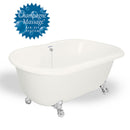 American Bath Factory Champagne Melinda 60" Bisque AcraStone Tub & Drain, No Faucet Holes