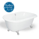 American Bath Factory Melinda 60" White AcraStone Tub & Drain, 7" Faucet Holes