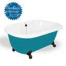 American Bath Factory Champagne Melinda 60" Splash of Color AcraStone Tub & Drain, No Faucet Holes