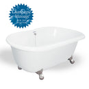 American Bath Factory Melinda 60" White AcraStone Tub & Drain, No Faucet Holes