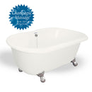 American Bath Factory Champagne Melinda 60" Bisque AcraStone Tub & Drain, No Faucet Holes
