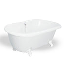 American Bath Factory Melinda 60" White AcraStone Tub & Drain, No Faucet Holes