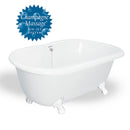 American Bath Factory Melinda 60" White AcraStone Tub & Drain, 7" Faucet Holes