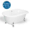 American Bath Factory Melinda 60" White AcraStone Tub & Drain, No Faucet Holes